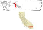 Riverside County California Incorporated and Unincorporated areas Palm Springs Highlighted